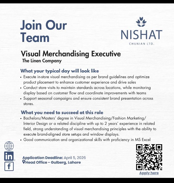 Jobs at Nishat Chunia Ltd
