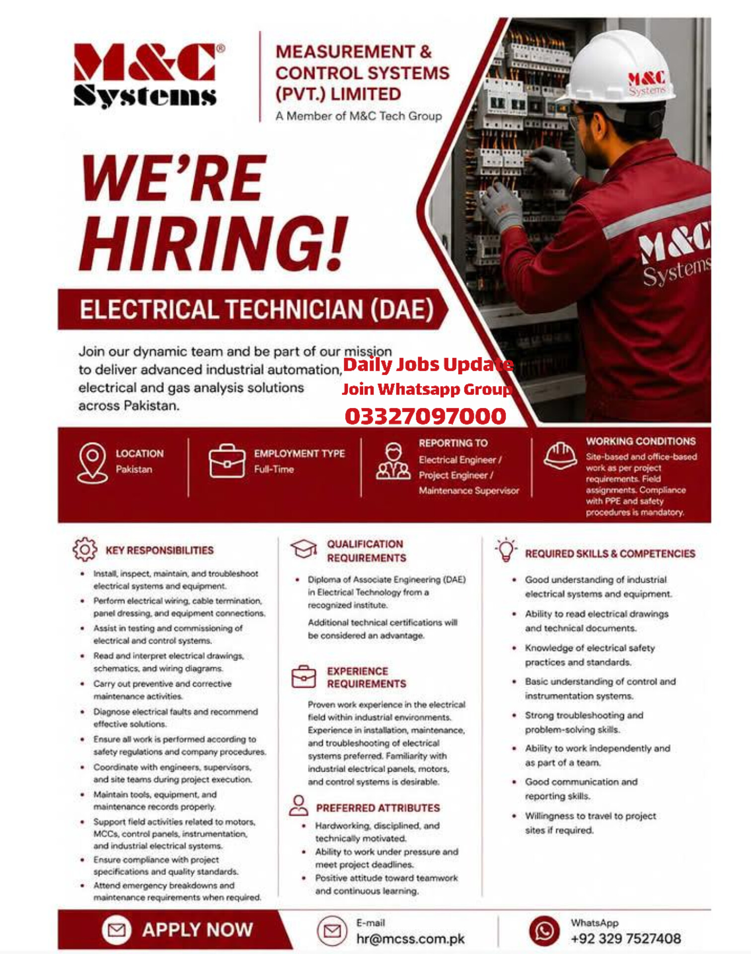 . Electrical Technician (DAE)  