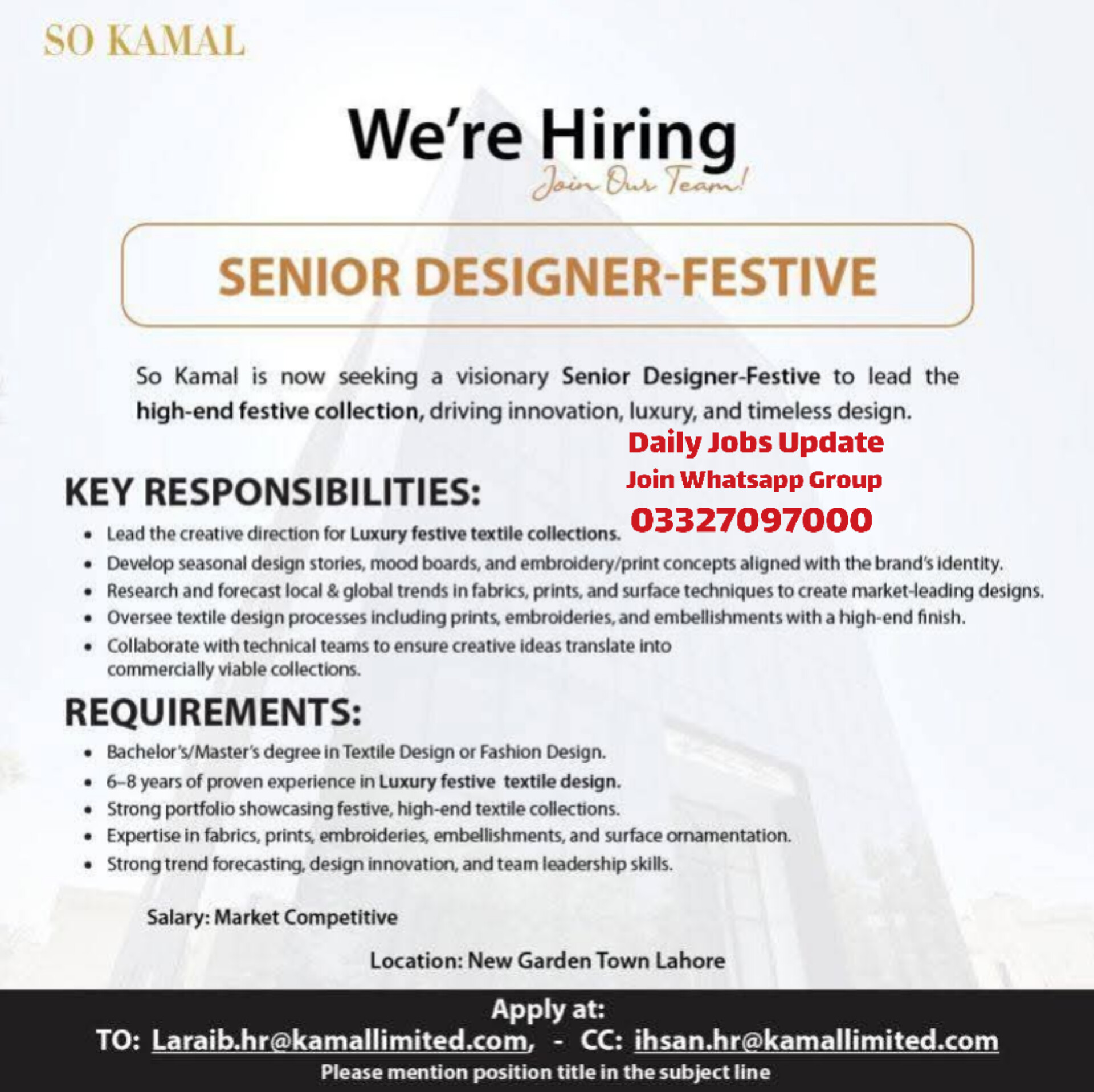 kamal factory Jobs