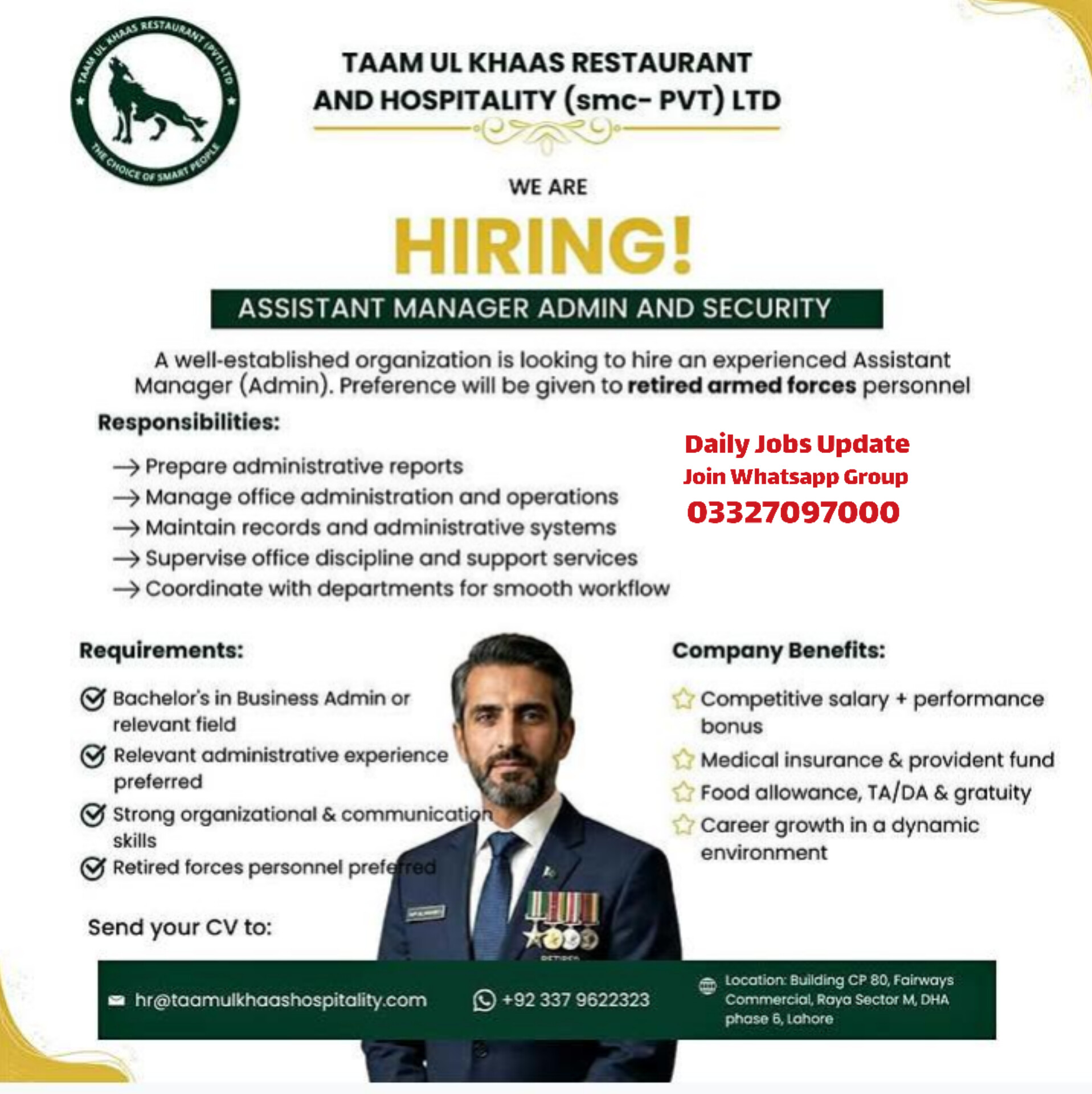 Assistant Manager admin and Security