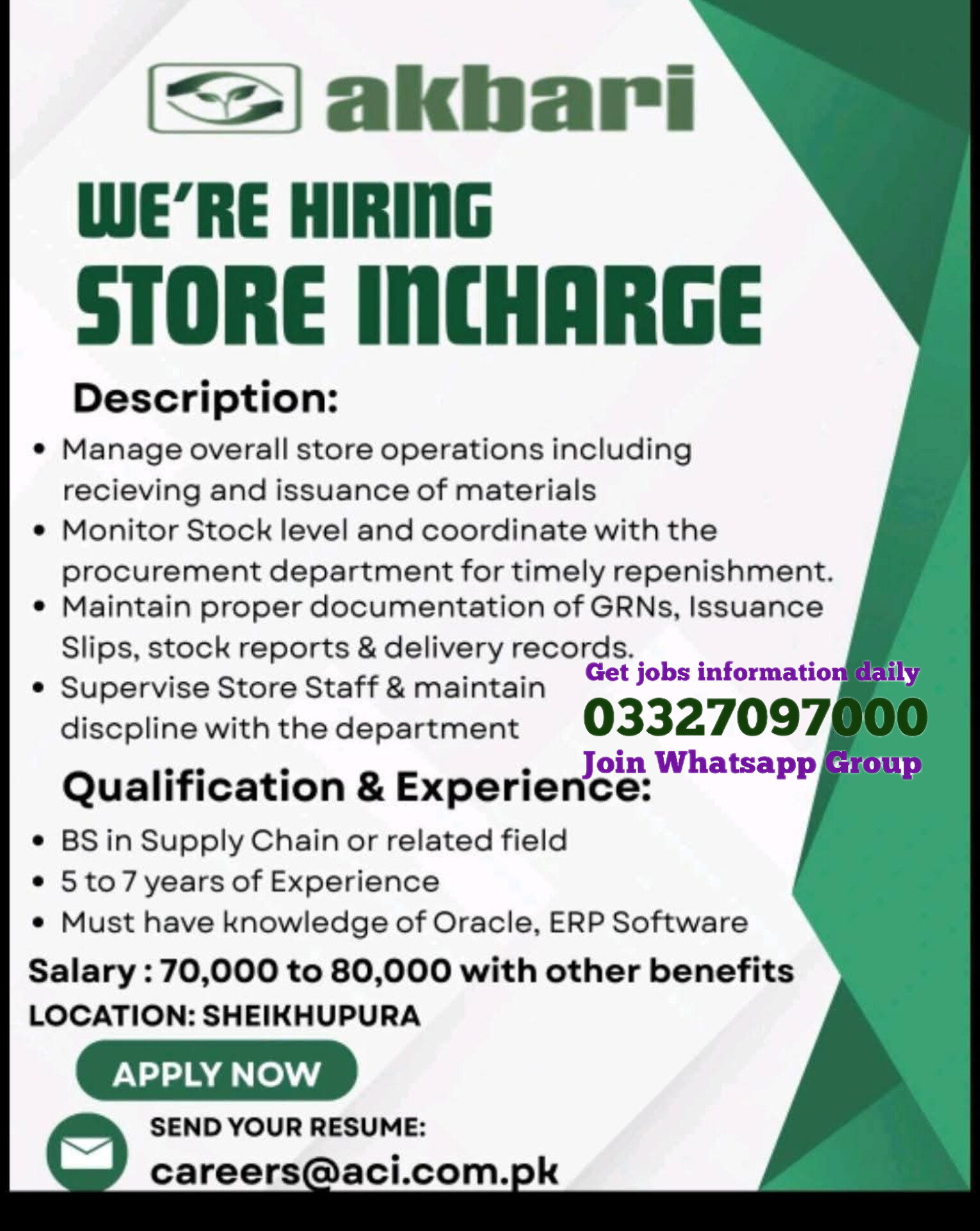 Store In charge